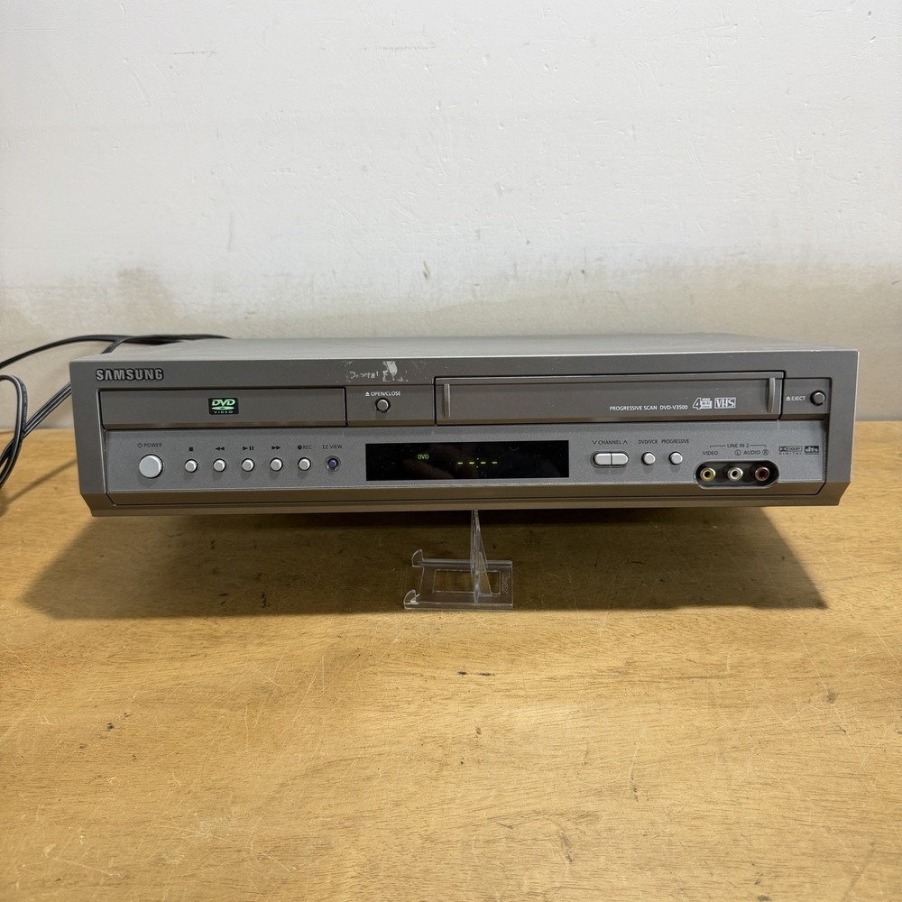 Samsung DVD-V3500 DVD VCR Combo Player VHS Recorder Silver Tested No Remote